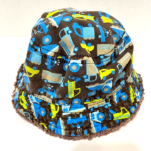 Jumping Beans Infant 6 to 18 months Bucket Hat Vehicles Blue Brown Green Chin - £9.12 GBP