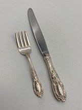 Towle Sterling Silver KING RICHARD Baby Fork &amp; Youth Knife monogram &#39;Billy&#39; - £86.55 GBP