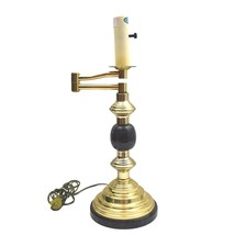 Vintage Swing Arm Grey Black Marble Brass Desk Table Lamp  - $39.99