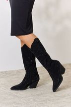 Forever Link Rhinestone Bejeweled Knee High Black Cowgirl Cowboy Boots - $65.00