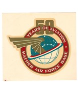 Vtg ca 1968 Mather Air Force Base 50th Anniversary Decal 6&quot; Unused Sacra... - $19.99