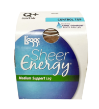 L&#39;eggs Sheer Energy Control Top Medium Support Pantyhose Tights, Size Q+, SUNTAN - £3.91 GBP