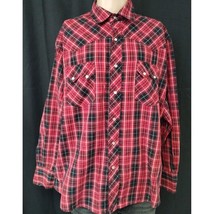 Wrangler Men&#39;s Red Plaid Shirt/Pearl Snaps Size L SKU 4009 - $19.64