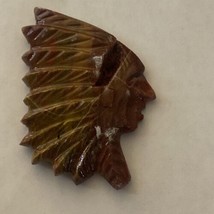 Indian Head &amp; Feathers Shape Crystal Stone Red  Jasper 2” H X 1.5” W - £13.63 GBP
