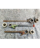 2 Toledo 1/2&quot; &amp; 3/4&quot; + 1 Unk Brand [1/2&quot;] Pipe Threaders, 3 Matching Die... - $116.74 CAD