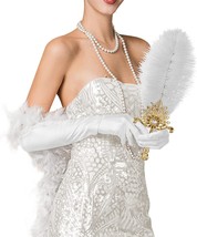 Ostrich Feather Bridesmaids Hand Fans for Wedding Guests Bouquets Bride ... - $36.37