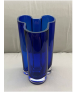 Disney Parks Mickey Mouse Hand Made Blown Glass Blue Vase NEW - $99.90