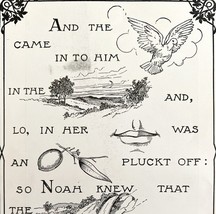 1901 Bible Passage Genesis 8:11 Victorian Word Symbol Puzzle Religious D... - $19.99