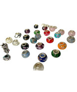 Glass Lampwork Beads Murano European Charm Bracelet Mixed 31 ct DIY Jewelry - £22.41 GBP