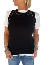 Minnie Rose be serious studded tank top in Black - £89.86 GBP