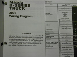2007 Mazda B-Series Truck Electrical Wiring Diagram Service Repair Shop Manual - $40.04