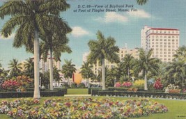 Bayfront Park at Foot of Flagler Street Miami Florida FL Postcard C04 - £2.35 GBP