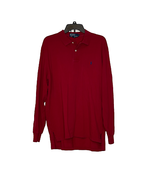 Polo Ralph Lauren Mens LS Golf Shirt Size Large Red Knit 100% Cotton Pon... - £23.70 GBP