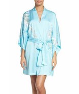 NWT $350 New Designer Natori Orchid Flower Embroidered Womens Wrap Robe ... - £349.86 GBP