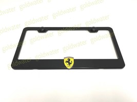 3D Ferrari Shield Emblem Black Powder Coated Metal Steel License Plate F... - $25.93