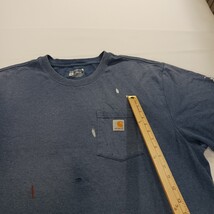 Carhartt K87 Loose Men's Blue Cotton Blend Short Sleeve Distressed T-Shirt 2XL image 4