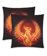 Set of 2 pcs Phoenix Bird Zipper Throw Pillow Case 2 Sides 18&quot; x 18&quot; - $32.60 CAD