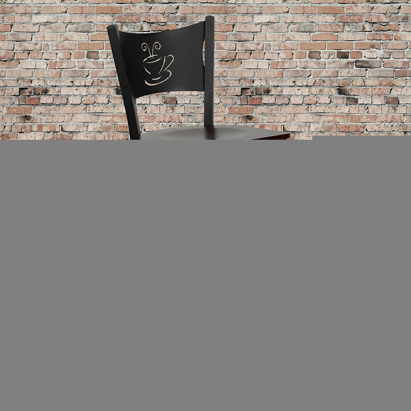 Black Coffee Stool-Mah Seat XU-DG-60114-COF-BAR-MAHW-GG
