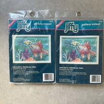 1991 Vintage Jiffy Gallery Crewel Graceful Tropical Fish (2) Kits #16023 - $19.99