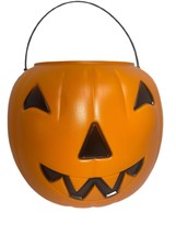 Vtg Norfolk Halloween Pumpkin Blow Mold Pail Bucket Trick-or-treat Made In USA - £7.22 GBP