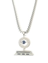 Bling Apple Watch pendant Breloque Adaptateur Bleu Argent Boîte Chaîne Collier - £69.98 GBP+