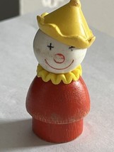 Fisher Price Little People Play Family 991 Circus 135 Wood Clown Yellow Hat - £6.95 GBP