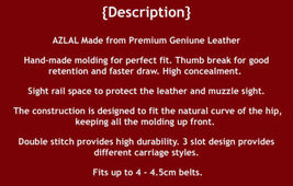 Fits WALTHER P5 Com 3.42”BBL Pancake Leather Belt Holster With 3 Slot #1088# RH image 12