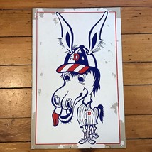 Vintage Democratic Political Party Donkey Baseball Player Lithograph tob - $49.49