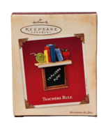 Vtg 2003 Hallmark Keepsake Teachers Rule Ornament w/Box &amp; Holiday Card D... - $4.07 CAD