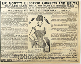 1886 Dr Scott Electric Corsets Advertisement Victorian Quack Medicine DW... - €15,00 EUR