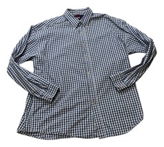 Wrangler Cool River Cotton Long Sleeve Button Up Shirt Mens XL Plaid Blu... - $91.48 MXN