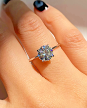 Lab Grown 3.05 Cts Solitaire Round Diamond E/VS2 Engagement Ring White Gold - $1,975.00