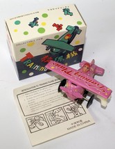 Vintage Tin Lithographed Pink Wind-up Training Plane Airplane MS011 in Box - $7.00