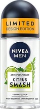 Nivea Men Citrus Smash Mint &amp; Bergamot roll-on Antiperspirant 50ml-FREE Shipping - £8.72 GBP