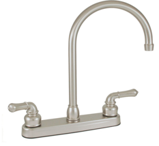 Ultra Faucets Mobile Home/RV 8&quot;, Kitchen High-Rise Gooseneck Brushed Nickel - £39.29 GBP