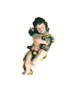 Angel Cherub with Organ wooden figurine ornament decoration, Church supp... - $101.21 CAD