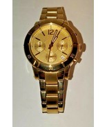 Jennifer Lopez JLO Gold Tone Watch Chronograph Dial Stainless Steel Quar... - $16.17