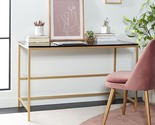 Safavieh Home Collection Nova Contemporary Black/Gold Glossy Desk, Medium - £175.73 GBP