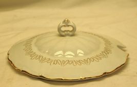 Czechoslovakia Soup Tureen Lid Gold Abstract Loops &amp; Trim - $29.69