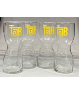 Enjoy TAB Soda Hourglass Drinking Glasses 7&quot; Tumblers by Coca Cola Set Of 4 - £22.42 GBP