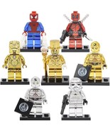 Mr Gold Iron Man Golden Chrome Darth Vader C3PO Deadpool Minifigures Toy - $6.99