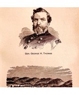 General George Thomas 1881 President Garfield Wood Engraving Victorian D... - $41.35 CAD