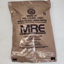 MRE Meal Menu 21 - Lot 9267 Tuna Chunk Light Water Packed Lemon Pepper  Camping - £15.21 GBP