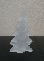Vintage Frosted Glass Paper Weight 6&quot; Tree - $25.24