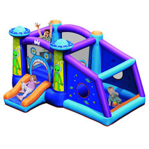 Castle Jumping Bouncer with Water Slide and 550W Blower - Color: Blue - £276.09 GBP
