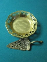 GOLDEN DISH BRASS SPOON SERVER 6&quot; SPOON 7&quot; - $63.35