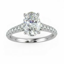 14k White Gold Finish 0.80 Carat Oval Cut Diamond Wedding Engagement Ring 925 - £75.92 GBP