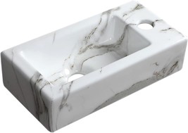 Right Hand: Rectangular Ceramic Wash Basin, Marble Wall Hung Basin, Small - $83.97