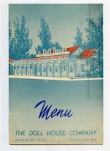 Doll House Company Restaurant Menu South Main Street Salt Lake City Utah 1940&#39;s - £69.46 GBP