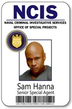 SAMUEL &quot;SAM&quot; Hanna Sr Special Agent from NCIS Los Angeles magnet Fastener Name B - £13.58 GBP
